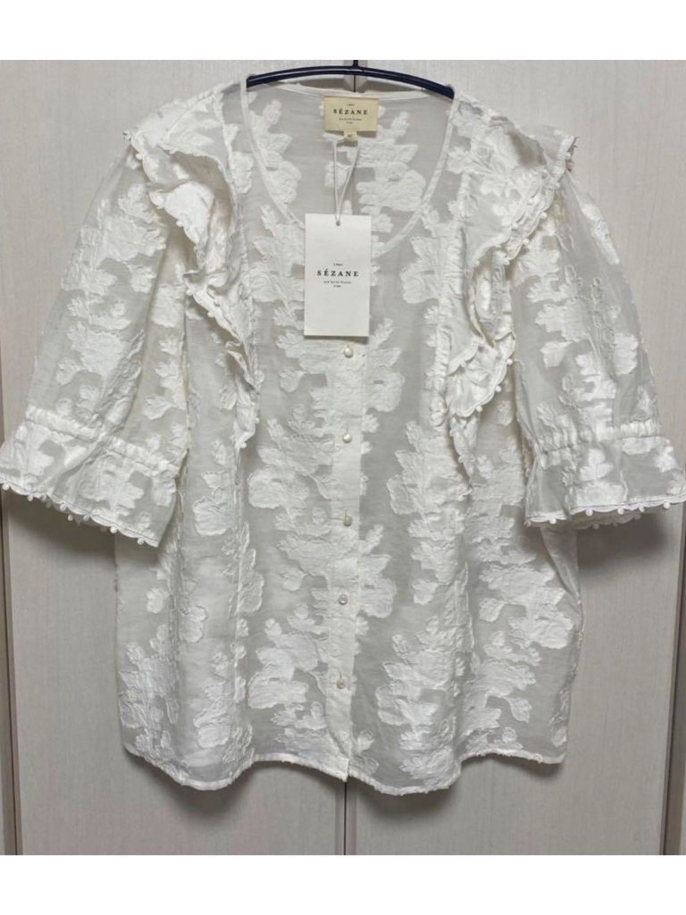 Rare Nwt Sezane Paolina Blouse White Floral Shirt Sz42 Us10 Bust 44